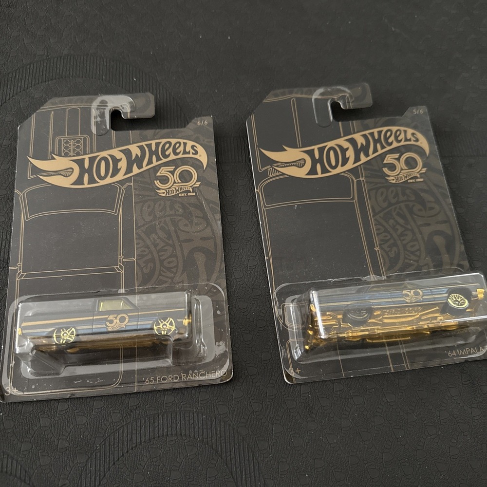 Collectible Hotwheels 50anniversary 65 Ford Ranchero 64 Chevy Impala